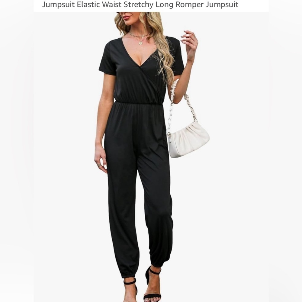 New  Women’s Black Casual 
pantsuit jumpsuit
Elastic waist 
Super soft cotton
